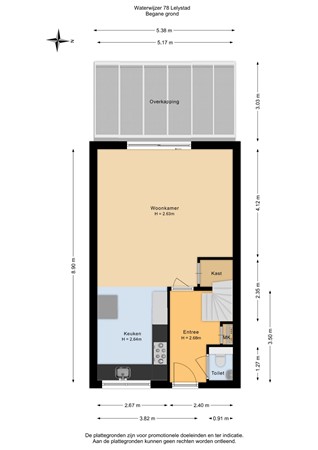 Floorplan - Waterwijzer 78, 8224 AS Lelystad
